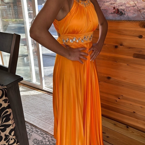 My Michelle Orange Prom Dress size M - Picture 4 of 12